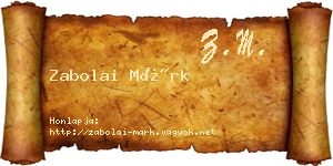 Zabolai Márk névjegykártya